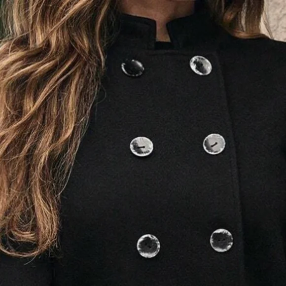 Classic Double Breasted Wide Sleeve Jacket Coat - Picture 4 of 7